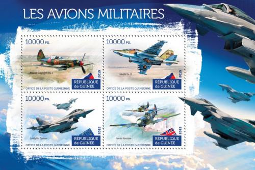 Poštovní známky Guinea 2015 Vojenská letadla Mi# 11238-41 Kat 16€