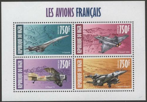 Poštovní známky Niger 2013 Francouzská letadla Mi# Mi# 2323-26 Kat 12€
