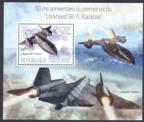 Poštovní známka Togo 2014 Lockheed SR-71 Blackbird Mi# Block 942 Kat 10€