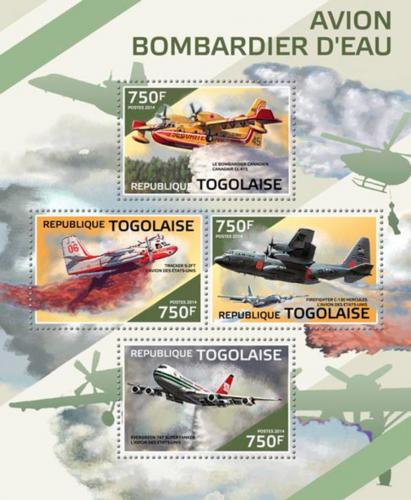 Poštovní známky Togo 2014 Hasièská letecká služba Mi# 6061-64 Kat 12€