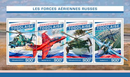 Poštovní známky Togo 2016 Ruská letecká armáda Mi# 7759-62 Kat 14€