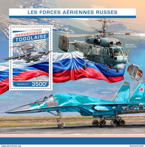 Poštovní známka Togo 2016 Ruská letecká armáda Mi# Block 1363 Kat 14€