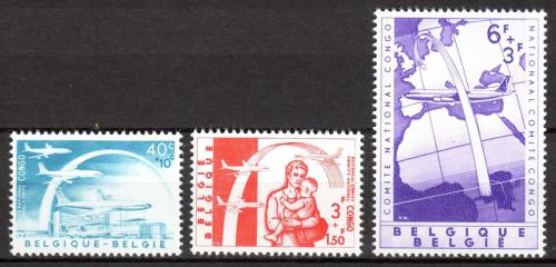 Poštovní známky Belgie 1960 Evakuace bìlochù z Konga Mi# 1206-08 Kat 6€