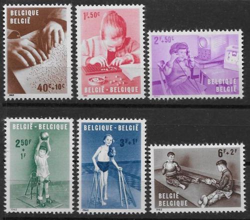 Poštovní známky Belgie 1962 Tìlesnì postižené dìti Mi# 1285-90