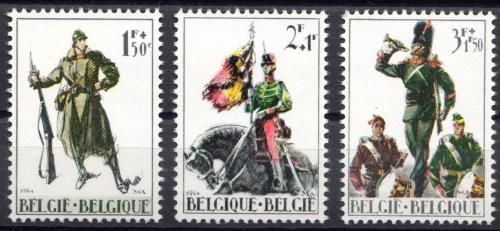 Poštovní známky Belgie 1964 Vojenské uniformy Mi# 1353-55