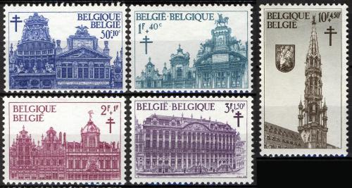 Poštovní známky Belgie 1965 Grand-Place v Bruselu Mi# 1411-15
