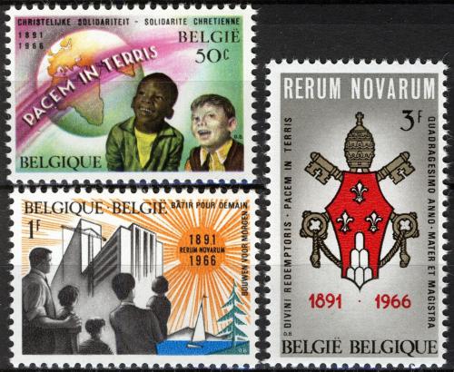 Poštovní známky Belgie 1966 Rerum Novarum, 75. výroèí Mi# 1417-19