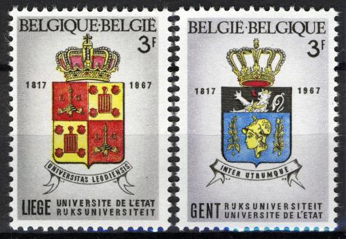 Poštovní známky Belgie 1967 Znaky univerzit Mi# 1489-90