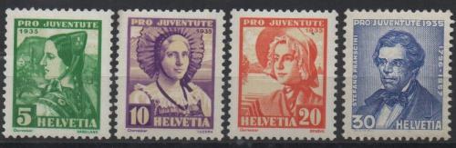 Poštovní známky Švýcarsko 1935 Lidové kroje, Pro Juventute Mi# 287-90 Kat 10€