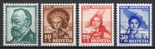 Poštovní známky Švýcarsko 1940 Lidové kroje, Pro Juventute Mi# 373-76