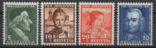 Poštovní známky Švýcarsko 1941 Lidové kroje, Pro Juventute Mi# 399-402