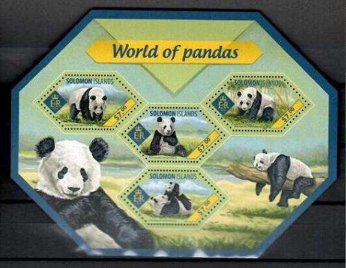 Poštovní známky Šalamounovy ostrovy 2014 Pandy Mi# 2642-45 Kat 9.50€
