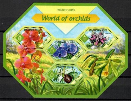 Poštovní známky Šalamounovy ostrovy 2014 Orchideje Mi# 2597-2600 Kat 9.50€