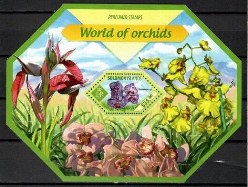 Poštovní známka Šalamounovy ostrovy 2014 Orchideje Mi# Block 301 Kat 12€