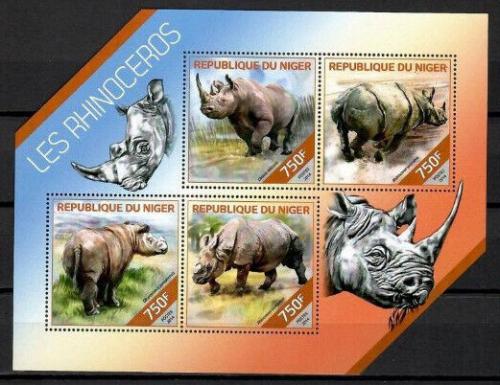 Poštovní známky Niger 2014 Nosorožci Mi# 2825-28 Kat 12€