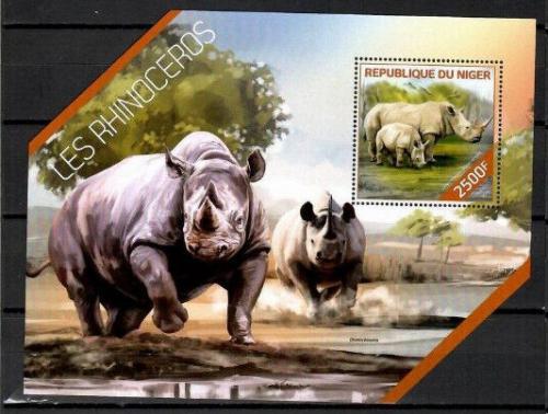Poštovní známka Niger 2014 Nosorožci Mi# Block 307 Kat 10€