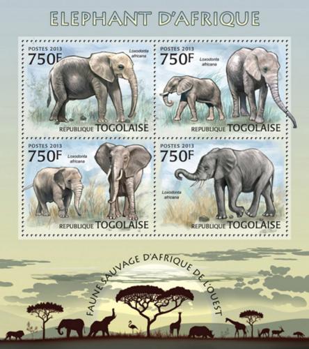 Poštovní známky Togo 2013 Sloni Mi# 4846-49 Kat 12€