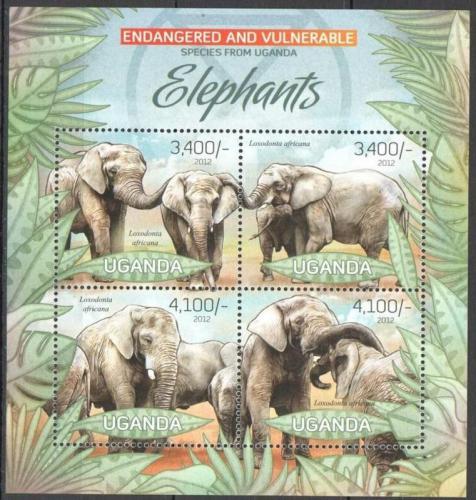 Poštovní známky Uganda 2012 Sloni Mi# 2969-72 Kat 13€