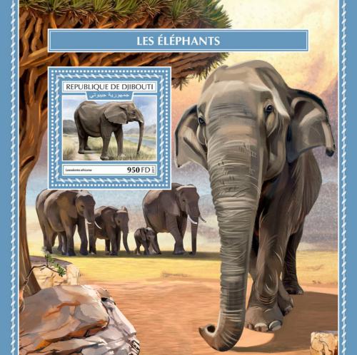 Poštovní známka Džibutsko 2017 Sloni Mi# Block 1072 Kat 10€