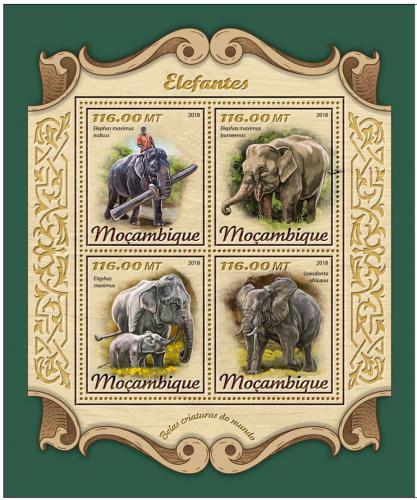 Poštovní známky Mosambik 2018 Sloni Mi# 9289-92 Kat 25€