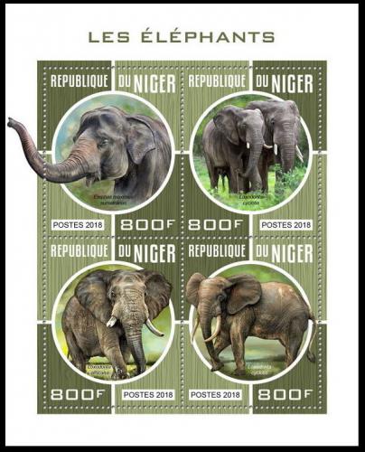 Poštovní známky Niger 2018 Sloni Mi# 5633-36 Kat 13€