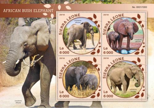 Poštovní známky Sierra Leone 2016 Sloni Mi# 6878-81 Kat 11€