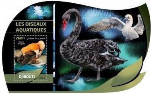 Poštovní známka Džibutsko 2016 Vodní ptáci Mi# 1270 Block