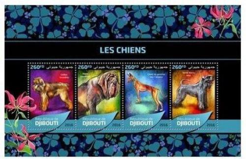 Poštovní známky Džibutsko 2016 Psi Mi# 1304-07 Kat 12€