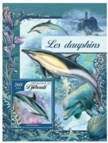 Poštovní známka Džibutsko 2016 Delfíni Mi# 911 Block