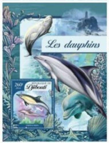 Poštovní známka Džibutsko 2016 Delfíni Mi# 912 Block