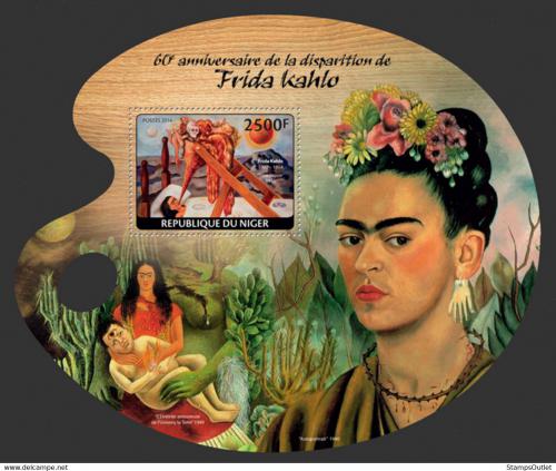Potovn znmka Niger 2014 Umn, Frida Kahlo Mi# Block 295 Kat 10