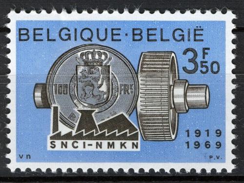 Poštovní známka Belgie 1969 Ozubené kolo a mince Mi# 1573