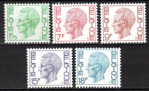 Poštovní známky Belgie 1971 Král Baudouin I. Mi# 1637-41