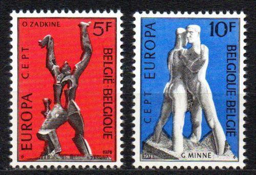 Poštovní známky Belgie 1974 Evropa CEPT, sochy Mi# 1766-67