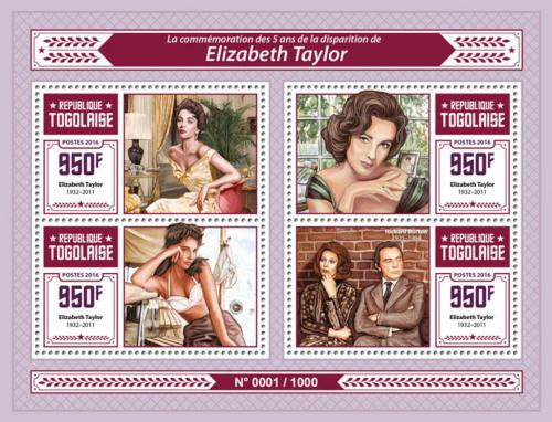 Poštovní známky Togo 2016 Elizabeth Taylor Mi# 7342-45 Kat 15€