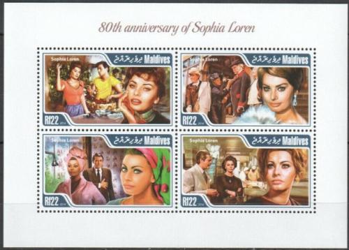 Poštovní známky Maledivy 2014 Sophia Loren Mi# 5579-82 Kat 11€