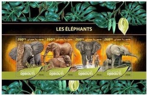 Poštovní známky Džibutsko 2016 Sloni Mi# 1289-92 Kat 10€