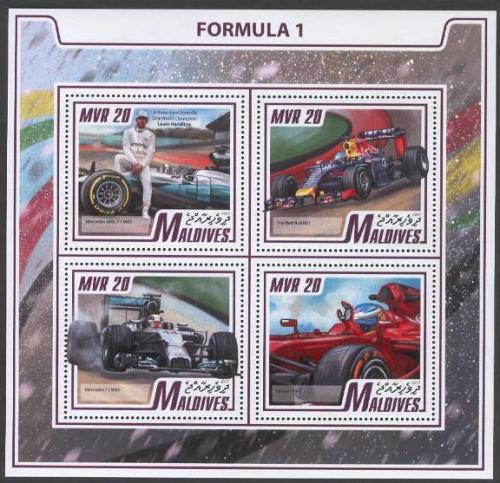 Poštovní známky Maledivy 2017 Formule 1 Mi# 7193-96 Kat 10€