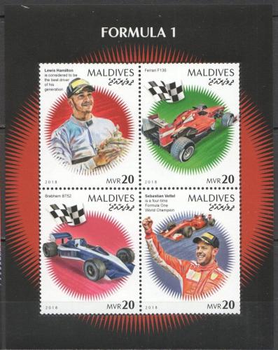 Poštovní známky Maledivy 2018 Formule 1 Mi# 8124-27 Kat 10€