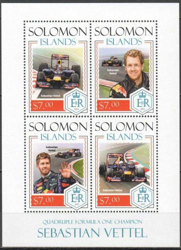 Poštovní známky Šalamounovy ostrovy 2014 Sebastian Vettel Mi# 2477-80 Kat 9.50€