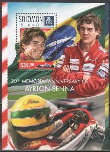 Poštovní známka Šalamounovy ostrovy 2014 Ayrton Senna Mi# Block 295 Kat 12€