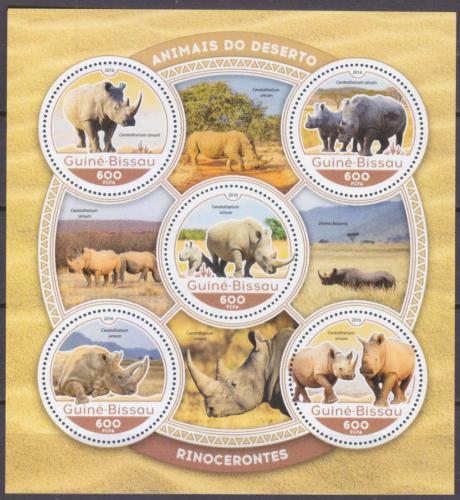 Poštovní známky Guinea-Bissau 2016 Nosorožci Mi# 8823-27 Kat 11€