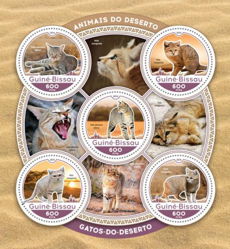 Poštovní známky Guinea-Bissau 2016 Pouštní koèky Mi# 8835-39 Kat 11€