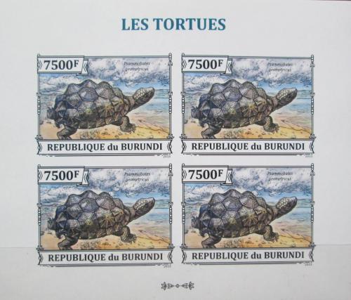 Poštovní známky Burundi 2013 Želva kreslená neperf. Mi# 3282 B Bogen