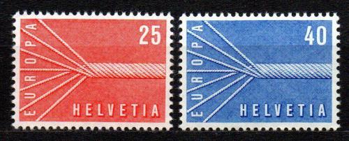 Poštovní známky Švýcarsko 1957 Evropa CEPT Mi# 646-47 Kat 4.50€