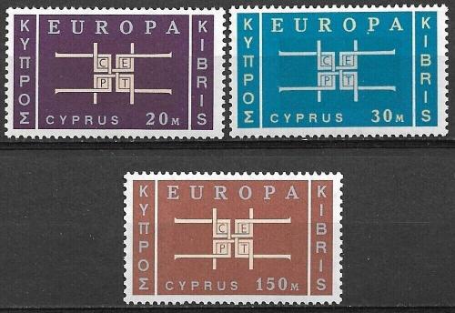Poštovní známky Kypr 1963 Evropa CEPT Mi# 225-27 Kat 40€