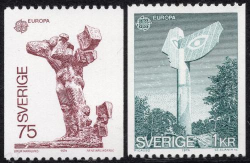 Poštovní známky Švédsko 1974 Evropa CEPT, sochy Mi# 852-53