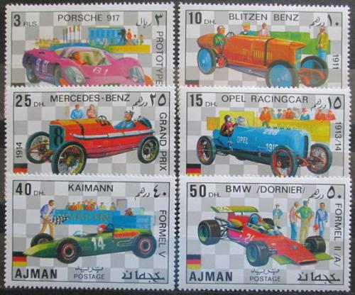 Poštovní známky Adžmán 1971 Nìmecká závodní auta Mi# 1117-22
