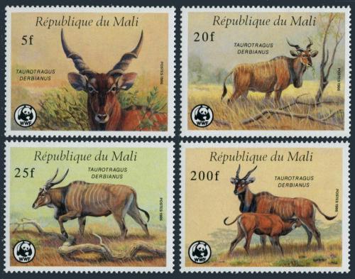 Poštovní známky Mali 1986 Antilopa losí, WWF TOP SET Mi# 1078-81 Kat 28€