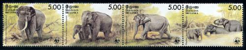 Poštovní známky Srí Lanka 1986 Slon srílanský, WWF TOP SET Mi# 753-56 Kat 70€